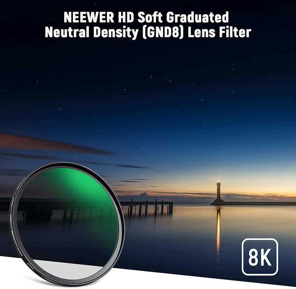 Neewer 67mm HD Soft GND8 Lens Filter, 3 Stop (0.9) Soft Graduated Neutral - Image 2 of 4