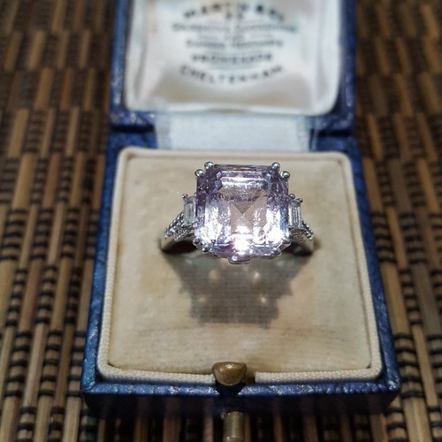 Anello da donna in argento sterling 925, anello ametista Rose De France, misura N.5 US 7 - Foto 2 di 7