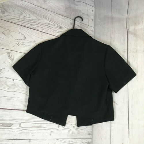 Damenbluse/Top kurzärmelig vorne offen schwarz - Marken- & Größenetikett wurde entfernt - Bild 2 von 3