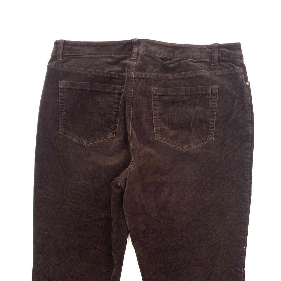 Charter Club Lexington Straight Women's size 14P Dark Brown Corduroy Pants - Image 3 of 3