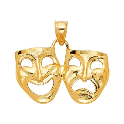 14K Gelbgold Maske Anhänger