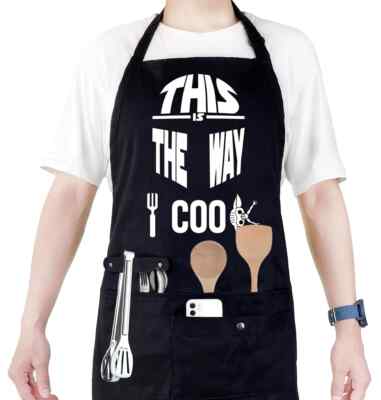 4 Taschen lustige Grillschürze Neuheit Kochen Backen Geschenk für Männer/Frauen Küche