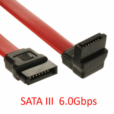 18'' Inch Serial ATA SATA III 6.0Gbps Straight to 90 Degree Down-Type Data Cable