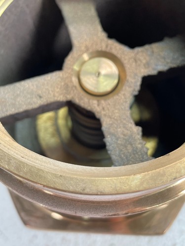 CHECK SNOOT Polished Brass Inline Check Valve 3" F-NPT x 2-1/2" F-NST Swivel - Picture 13 of 16