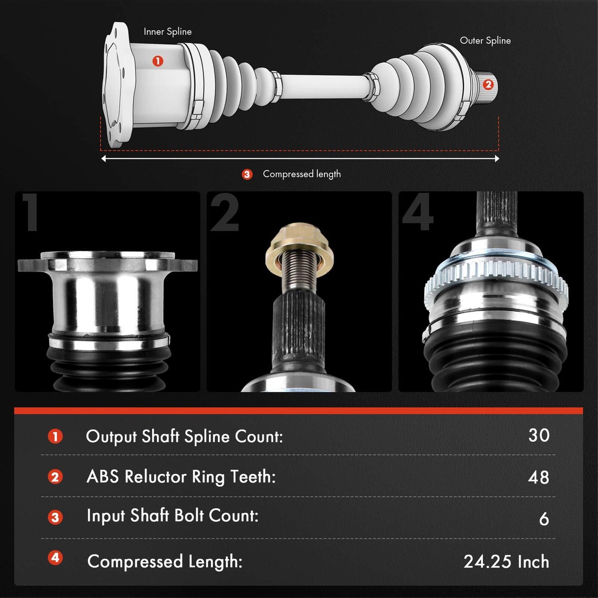 車のパーツ  e46 2200cc Auto Trans CV Axle Assembly for BMW E46 330Ci 2001-2006 330i 2001