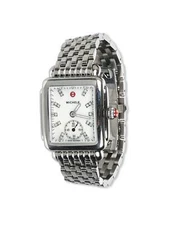 MICHELE 301341 Women's Deco 16 Analog Display Swiss Quartz Silver Watch