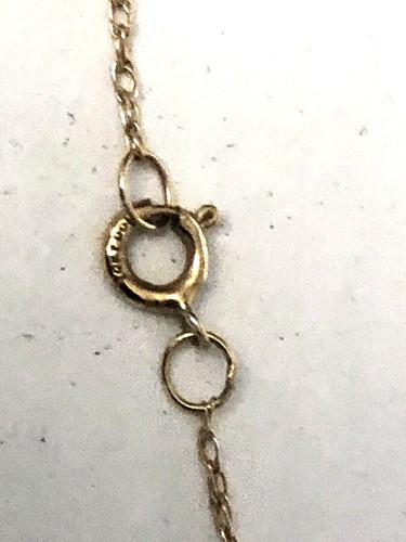 10K yellow gold double heart style diamonds Pendant Necklace 20" - 第 7/8 張圖片
