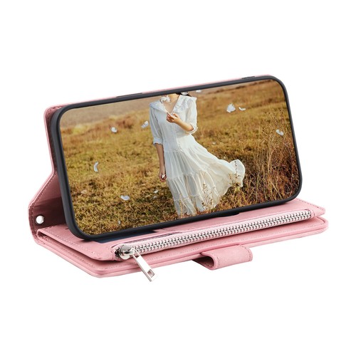 Samsung Galaxy S24 Ultra Rhombic Wallet Case,Leather Zipper Flip Card Phone Case - Picture 37 of 44
