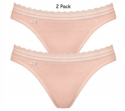 2er SET Sloggi Feel Natural Lace Tanga Damen Slip Beige Neu