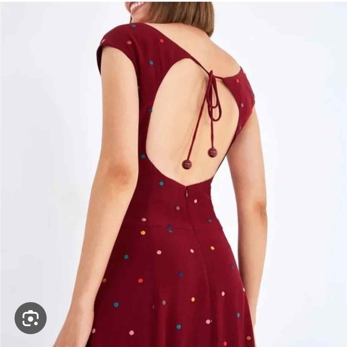farm rio burgundy dress Farm Rio Artisanal Cut-Out Embroidered Linen Maxi Dress