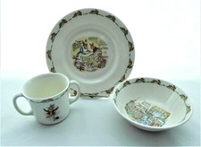 Royal Doulton Bunnykins Child's Plate Bowl and Cup Fine Bone China England