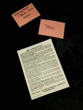 REPRODUCTION PACE BACK DOOR INST SHEET ANTIQUE SLOT MACHINE