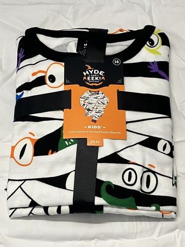 Hyde And Eek Boutique Kids 2 Piece Glow-In-The-Dark Halloween Pajama Set Size 14