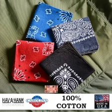 HAV-A-HANK STONEWASH PAISLEY BANDANA Head Wrap Scarf Neck Face Mask STONE WASHED