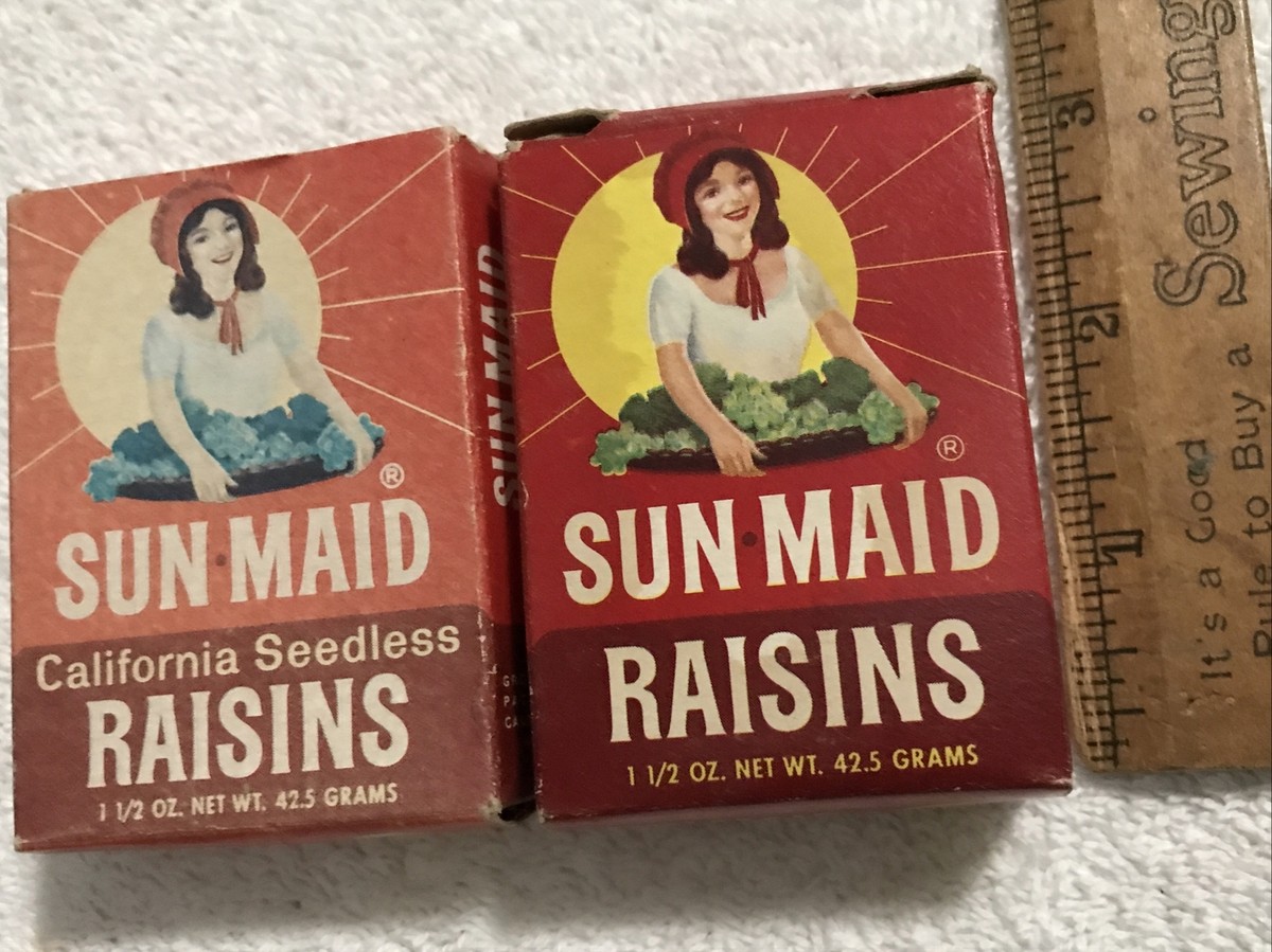 2 DIFFERENT VINTAGE SUN MAID RAISINS SMALL BOXES | eBay