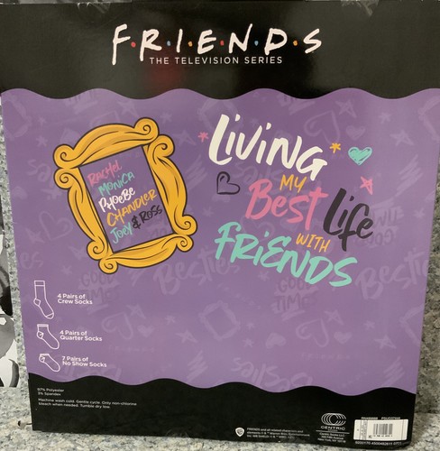 📺 Friends 15 Days of Socks Kids Size M Shoe Size 9-2.5 Crew/Quarter/No Show🆕 - Picture 3 of 4