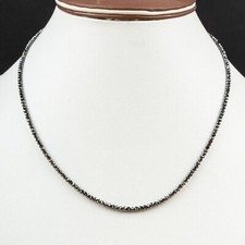 3 mm 18 Inches Black Diamond Necklace Quality AAA Certified ! Anniversary gift