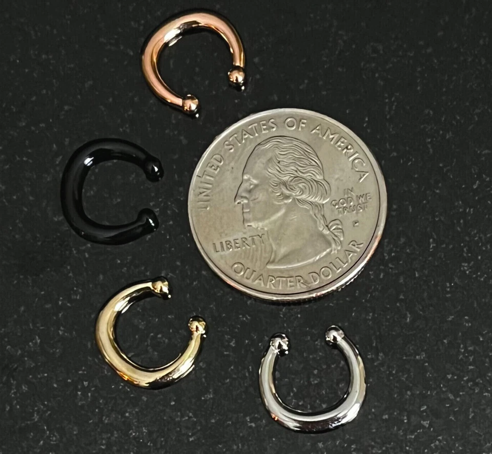 Anillo de nariz falso con clip para colgar tabique herradura no perforante de 1 pieza Foto 3 de 3