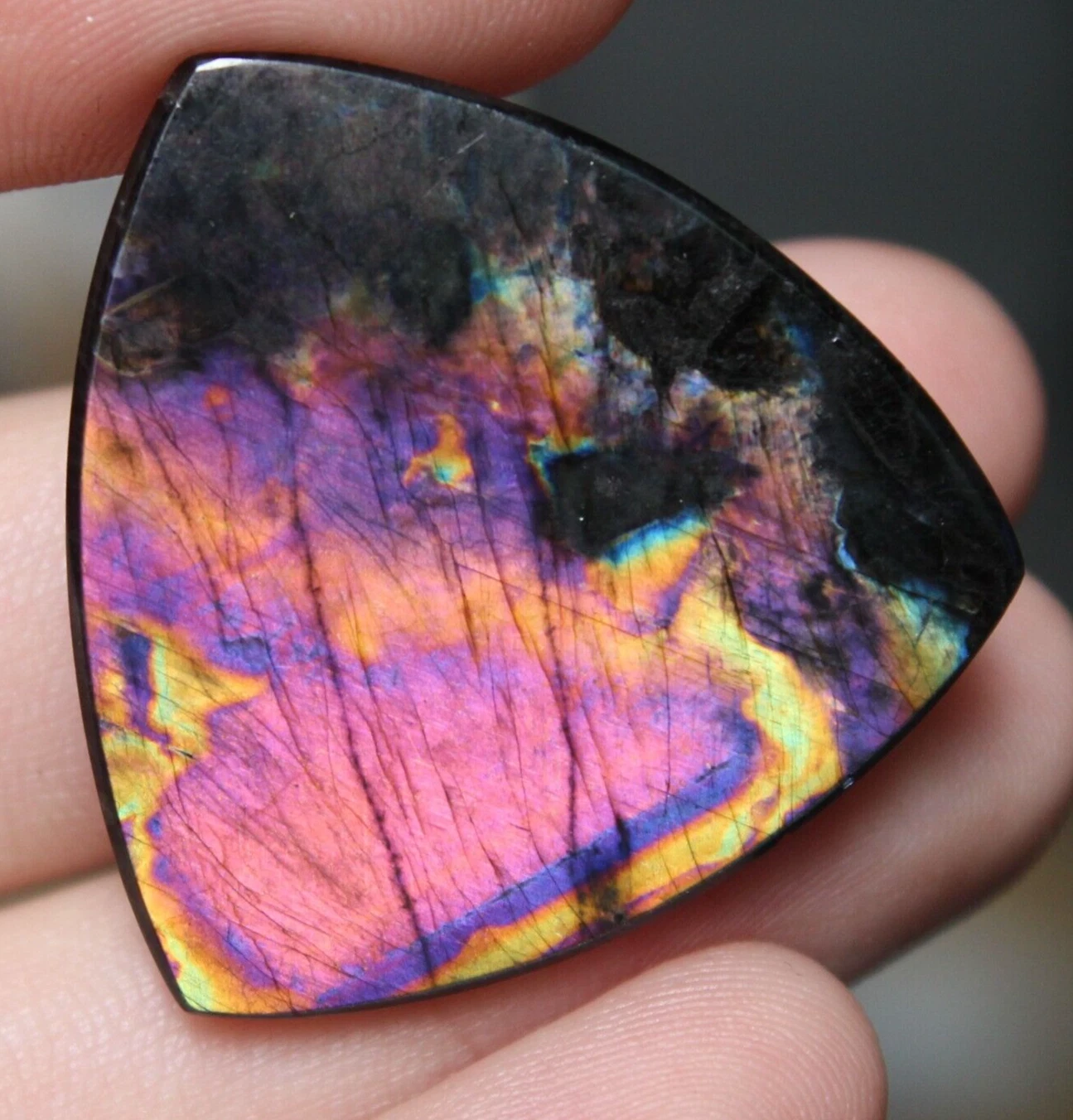 7.2 Purple Spectrolite Finnish REAL Authentic Finland Ylamaa cabochon - product detail image 7