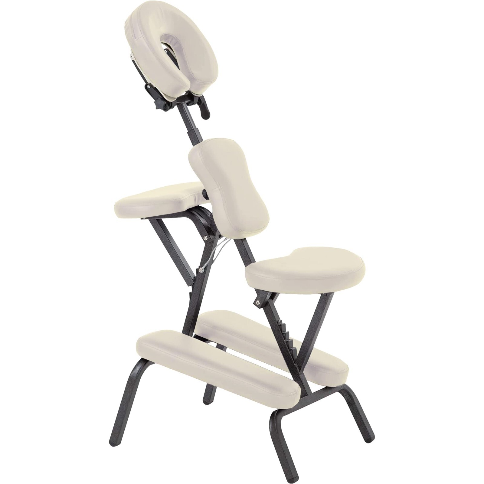 Soulager le mal de dos partout avec ce fauteuil de massage portable et pliant crème