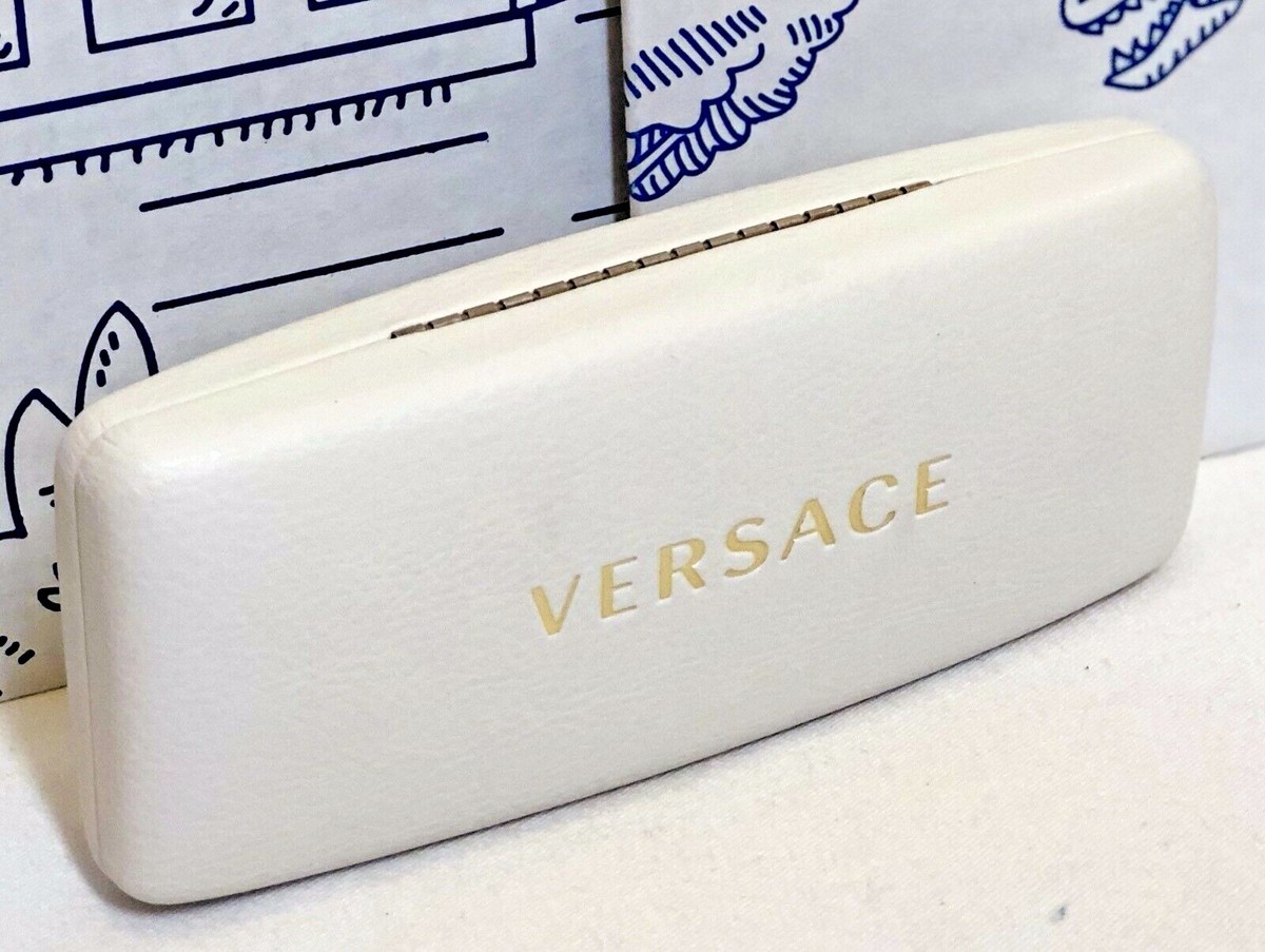 Versace White Eyewear Case with Gold Logo Versace White Hard Shell Sunglasses Eyeglass Storage Case - Etsy main image 2