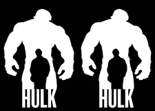 Hulk TWO 6" White vinyl decals for Cars, Trucks windows laptop notebook Door