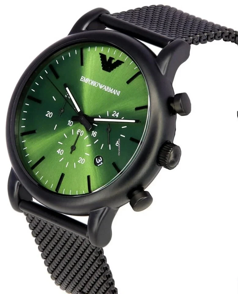 Emporio Armani Luigi AR11470 Quartz Stainless Steel Green Dial Men's Watch  | eBay