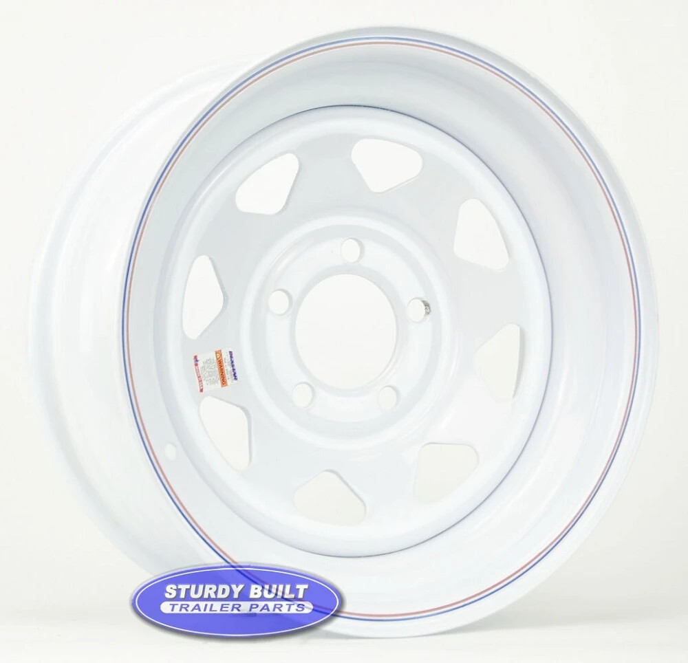 15 inch White Spoke 5 Lug Trailer Wheel 5 on 4 1/2 Lug Pattern eBay