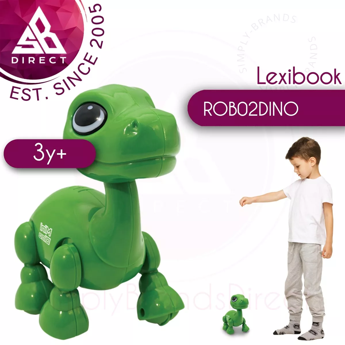 Lexibook ROB02DINO Power Dinosaur Mini Robot Sounds Music Light