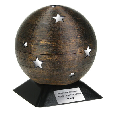 Ball mit silbernen Sternen, Ball Kremation Urne, Star Sphere Urne für Erwachsene