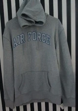 J. AMERICA AIR FORCE LONG HOODIE SWEATSHIRT WOMENS SZ L GLITTER GRAY FREE SHIP!