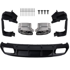 Gloss Black Rear Diffuser+Exhaust Tips For Mercedes A Class A45 AMG W176 2013-18