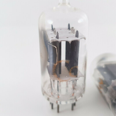 4 X 12au7a Rca Tube. Clear Top. Plaques D'Échelle Grises 17 Mm. Ct Ena