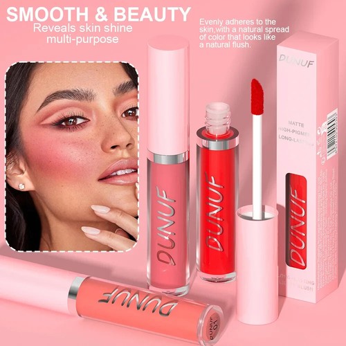 Matte High-Pigment Long-Lasting Liquid Blush Velvet Natural Texture Blusher Tint - Picture 6 of 12