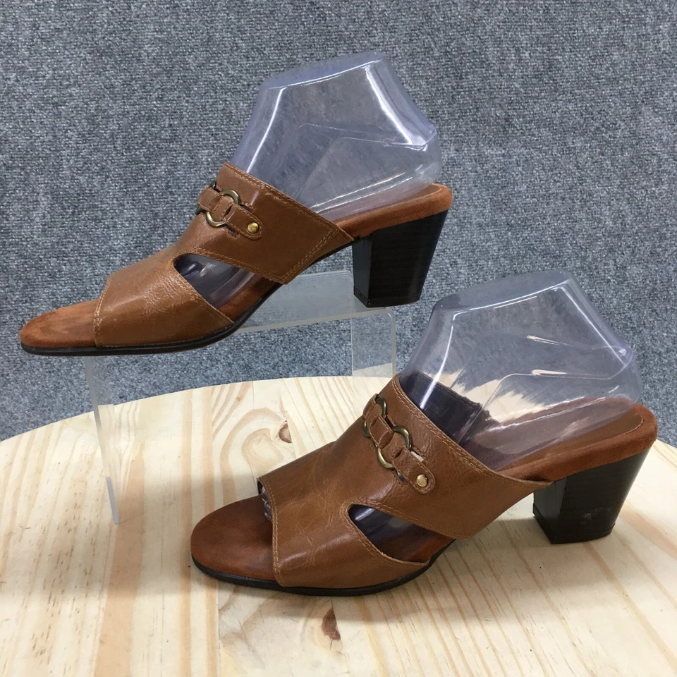 A2 By Aerosoles Sandals Womens 9.5 M Base Board Casual Slip On Heels Slide Brown - Image 2 of 4