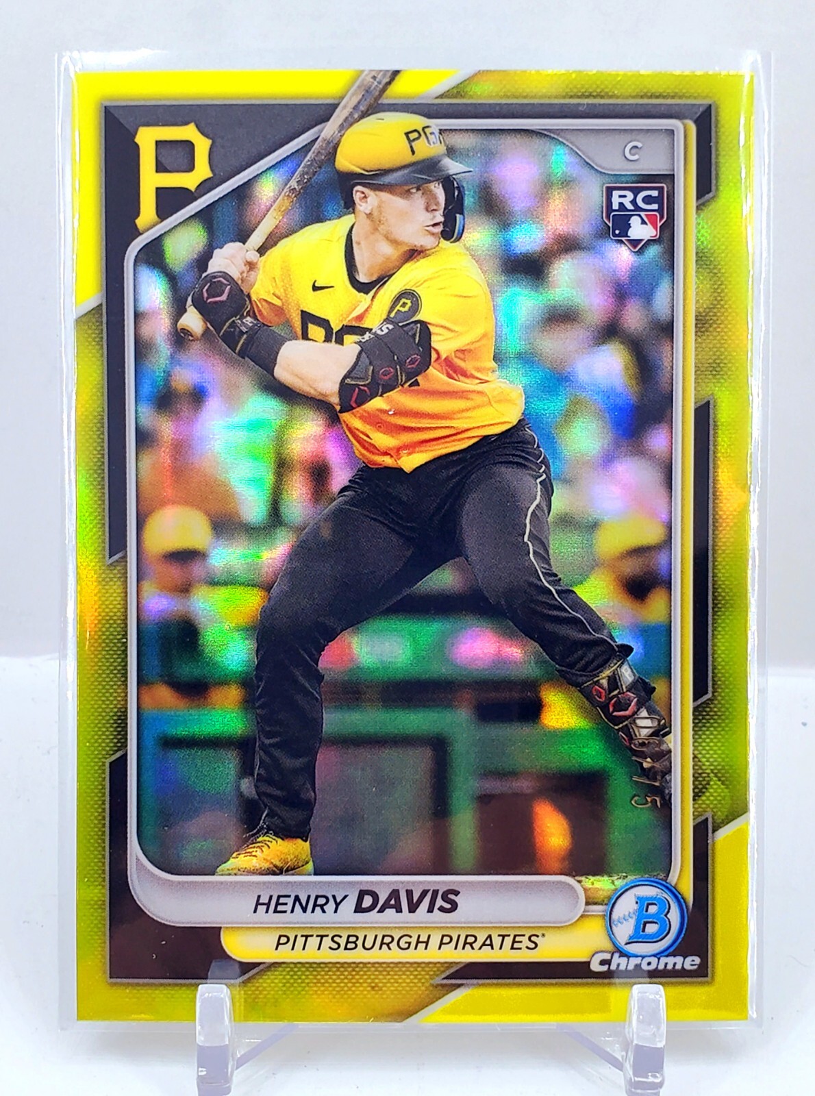 2024 Bowman Chrome Henry Davis Yellow ROOKIE Refractor 06/75 Pirates ROOKIE RC
