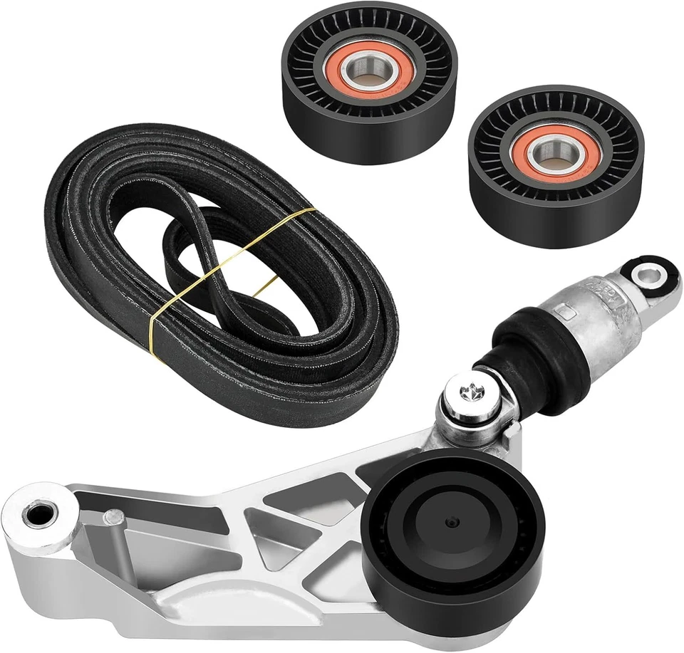 Drive Belt Kit with Tensioner & Idler Pulley For 2012-2018 JEEP WRANGLER JK 3.6L Foto 2 de 4