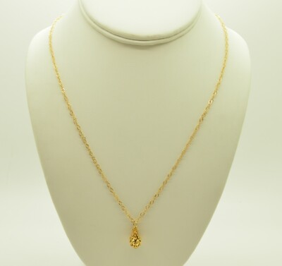 14k Gelbgold Kabel Kette mit Ananas Anhänger Halskette 20,0'' GOLD - 2112