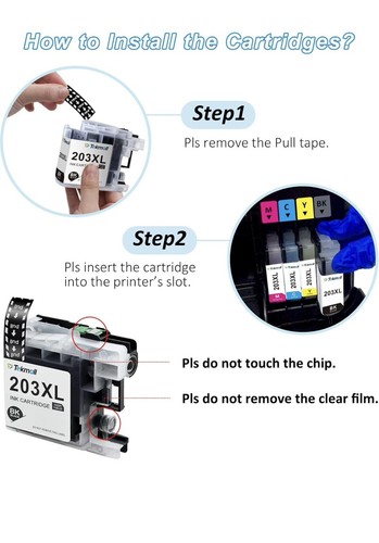 10 Pk. Ink Cartridges Brother Compatible LC 203+ Black/Cyan/Magenta/Yellow 2 Ea - 第 3/4 張圖片