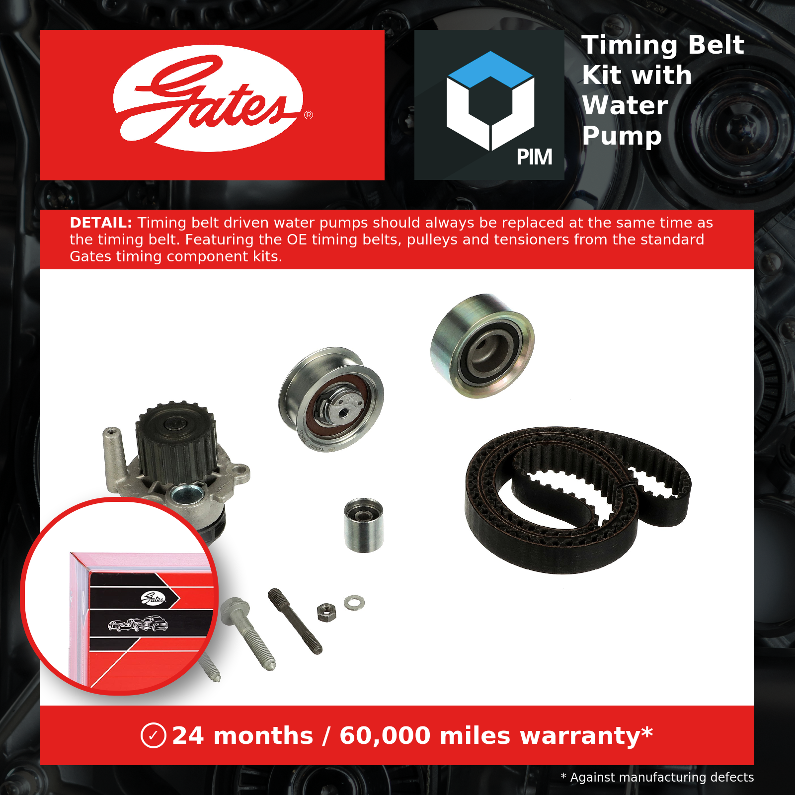 Gates PowerGrip Water Pump & Timing Belt Kit - KP25559XS-2 - OE Quality - Image 15