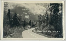 1953 Postcard Picturesque Curve Road Lake Placid NY Adirondacks