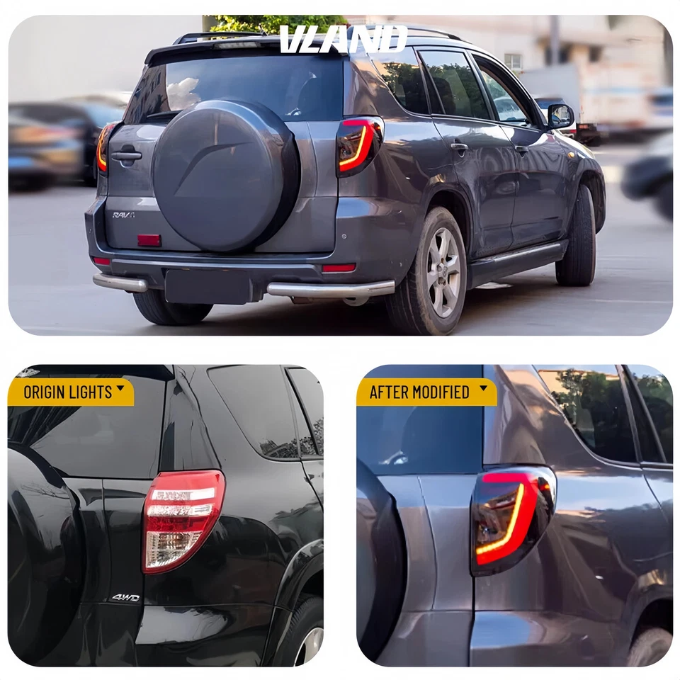 LED Tail Lights For Toyota RAV4 2006-2012 w/Animation Sequential Turn Rear Lamp - Image 4 of 4