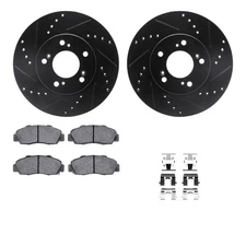 For Honda CR-V 97-01 Drilled & Slotted Front Brake Kit w Semi-Metalic Pads