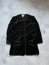 Rare Sonia Rykiel Vintage Black Velour Coat-Jacket Size 40 Luxury Black France