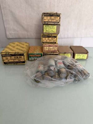 Huge Lot Of New Econ & Fusetron 250 Volt Dual Element Fuses 15 20 30 40 60 Amp