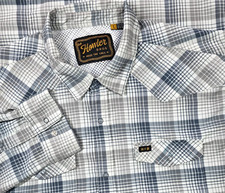 Howler Bros Shirt Mens L Gray Plaid Long Sleeve Snap Front Cape Vented Western