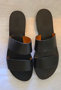 & Other Stories Women's Black Leather Slide Sandals