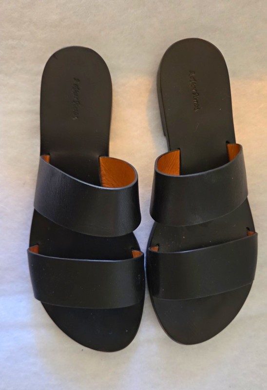 & Other Stories Women's Black Leather Slide Sandals