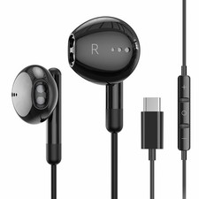USB C Headphones for iPhone 17 16 15 Pro Max Plus iPad C Earphones, Black