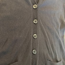 Ralph Lauren Womens Medium 100% Cashmere Black Label Button Navy Cardigan